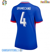 Camisa de time de futebol França Dayot Upamecano #4 Replicas 1º Equipamento Feminina Europeu 2024 Manga Curta